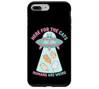C'est drôle Ici pour Les Chats, Les Humains sont Une étrange Rencontre Extraterrestre Coque pour iPhone 7 Plus/8 Plus