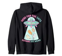 C'est drôle Ici pour Les Chats, Les Humains sont Une étrange Rencontre Extraterrestre Sweat à Capuche