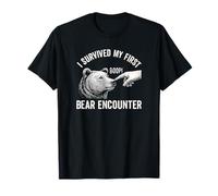 C'est drôle, J'Ai survécu à ma première Rencontre avec Un Ours | Hikers Boop Nose T-Shirt