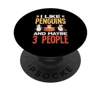 C'est drôle, J'aime Les Pingouins et Peut-être 3 Personnes PopSockets PopGrip Adhésif