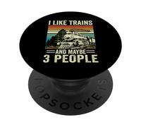 C'est drôle, J'aime Les Trains et Peut-être 3 Personnes, Les garçons et Les Hommes PopSockets PopGrip Adhésif
