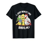 C'est drôle, j'aime vraiment les oiseaux, OK, amateur d'observation d'oiseaux, mignon T-Shirt