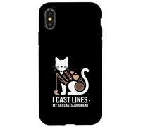 C'est drôle, Je Lance des Lignes, Mon Chat Lance Une pêche au Jugement Coque pour iPhone X/XS