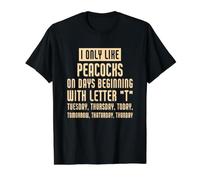 C'est drôle, Je n'aime Que Les paons T-Shirt Graphique avec Valeur, Homme, Noir, M
