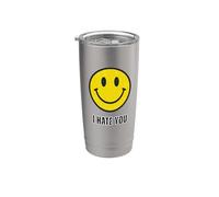 C'est drôle, je te déteste, Happy Face Gobelet isotherme en acier inoxydable double paroi
