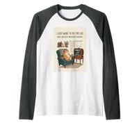 C'est drôle, Je Veux Juste caresser Mon Chat et Regarder des émissions de Meurtre 3 Manche Raglan