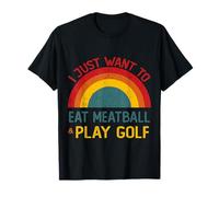 C'est drôle, Je Veux Juste Manger des boulettes de Viande et Jouer au Golf à Noël. T-Shirt