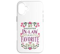 C'est drôle, ma Belle-Fille est ma Famille Florale préférée Coque pour iPhone 16 Plus