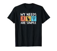 C'est drôle, Mes Besoins sont Simples : Runner Running Cat Pizza T-Shirt Graphique avec Valeur