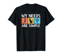 C'est drôle, Mes Besoins sont Simples : Runner Running Cat Pizza T-Shirt Graphique avec Valeur
