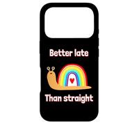 C'est drôle, Mieux Vaut Tard Que Straight Gay Pride Snail Qui Sort Coque pour iPhone 17 Pro