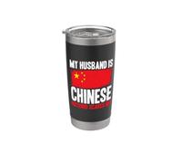 C'est drôle, mon mari est chinois, rien ne m'effraie Gobelet isotherme en acier inoxydable double paroi