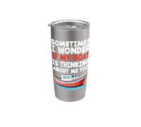 C'est drôle, parfois, je me demande si mon bateau pense aussi à moi Gobelet isotherme en acier inoxydable double paroi