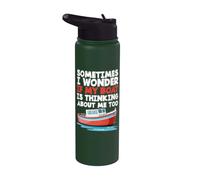 C'est drôle, parfois, je me demande si mon bateau pense aussi à moi Stainless Steel Insulated Water Bottle