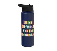 C'est drôle pour ma défense, on m'a laissé un texto de rançon non supervisé Stainless Steel Insulated Water Bottle