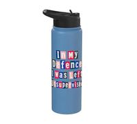 C'est drôle pour ma défense, on m'a laissé un texto de rançon non supervisé Stainless Steel Insulated Water Bottle