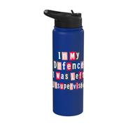 C'est drôle pour ma défense, on m'a laissé un texto de rançon non supervisé Stainless Steel Insulated Water Bottle