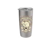 C'est drôle si ça te va, je suis assis, Cat, Sugar Skull, Dia de los Muertos Gobelet isotherme en acier inoxydable double paroi