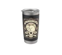 C'est drôle si ça te va, je suis assis, Cat, Sugar Skull, Dia de los Muertos Gobelet isotherme en acier inoxydable double paroi