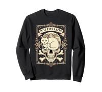 C'est drôle si ça Te va, Je suis Assis, Cat, Sugar Skull, Dia de Los Muertos Sweatshirt