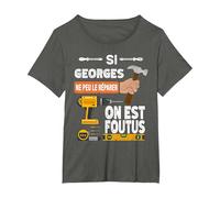 C'est drôle si Georges ne Peut Pas Le réparer, Personne ne T-Shirt, Femme Grandes Tailles, Asphalte, 3X