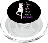 C'est drôle, Tout ce Dont J'Ai Besoin, C'est d'amour, de Yoga et d'une Licorne PopSockets PopGrip pour MagSafe