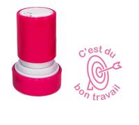C'est du bon travail Tampon Auto-Encreur Pour Les Enseignants, Encre Rose, 22mm, Rechargeable *