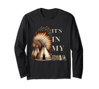 C'est inscrit dans Mon ADN, la fierté de la Journée des Indiens d'Amérique Manche Longue, Unisexe pour Adultes, Noir, S