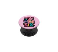 C'est la fête de Mes Six Ans de Fille PopSockets PopGrip Adhésif