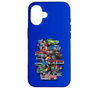 C'est la Folie des Voitures ! Muscle Cars, Voitures Classiques et Dessin animé Hotrods Coque pour iPhone 16
