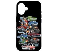 C'est la Folie des Voitures ! Muscle Cars, Voitures Classiques et Dessin animé Hotrods Coque pour iPhone 16