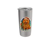 C'est la saison Chow Chow Dog Joyeux Noël, Fêtes, maman, papa Gobelet isotherme en acier inoxydable double paroi