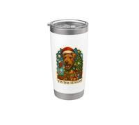 C'est la saison du Welsh Terrier, chien, joyeux Noël, maman, papa Gobelet isotherme en acier inoxydable double paroi