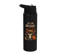 C'est la saison, l'automne, le chat d'Halloween Stainless Steel Insulated Water Bottle