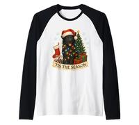 C'est la Saison MUDI Dog Joyeux Noël, Maman, Papa, Noël Manche Raglan