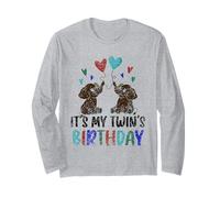 C'est l'anniversaire de Mon jumeau Twin Cute Twins Celebrate Manche Longue