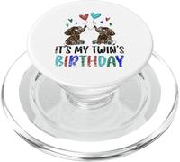 C'est l'anniversaire de Mon jumeau Twin Cute Twins Celebrate PopSockets PopGrip pour MagSafe