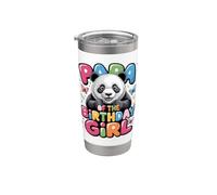 C'est l'anniversaire de mon père, papa panda, fête de la famille Gobelet isotherme en acier inoxydable double paroi