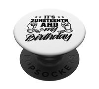 C'est Le 17 Juin et Mon Anniversaire, American African 1865, Black PopSockets PopGrip Adhésif