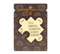 C'est Le CONDUCTEUR... Pendentif pour rétroviseur en Bois 2 épaisseurs avec cordelette en Cuir. Cadeau Original Qui Vient du cœur pour Vos Proches. (16).