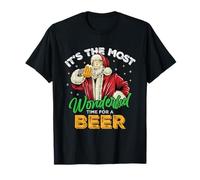 C'est Le Moment Le Plus Merveilleux pour Boire Une bière, Blague Amusante sur Le Père Noël T-Shirt