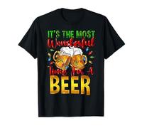 C'est Le Moment Le Plus Merveilleux pour Une bière avec lumière de Noël T-Shirt