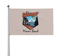 C'Est L'Été À Miami Beach Drapeau De Jardin Colorée Garden Flag Avec Œillets Drapeaux De Jardin Pour Pelouse Intérieure Balcon 90X150Cm