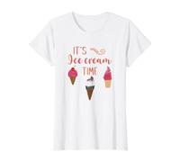 C'est l'heure de la crème glacée T-Shirt Graphique avec Valeur, Femme, Blanc, M
