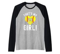 C'est ma Fille n ° de Softball n ° 25 Coeur Manche Raglan
