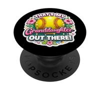 C'est ma Petite-Fille Qui Joue au Softball, Grand-mère, Grand-mère PopSockets PopGrip Adhésif