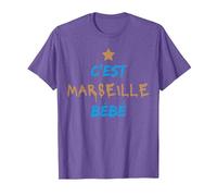 C'est Marseille BéBé - Cadeau - Punchline - T-Shirt, Homme, Violet Chiné, XXL