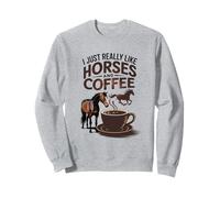 C'est Mignon, J'aime Vraiment Les Chevaux et Le café. J'adore Les Animaux Sweatshirt