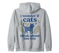 C'est Mignon, Je me Demande si Les Chats pensent à Moi, Un Amoureux des Chats trop drôle Sweat à Capuche