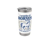 C'est mignon, je me demande si les chevaux pensent aussi à moi, amateur de chevaux Gobelet isotherme en acier inoxydable double paroi